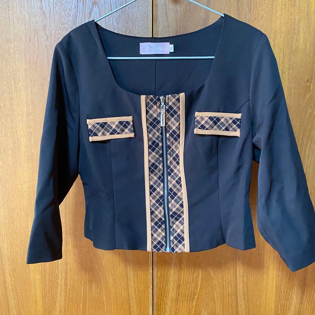 SOBRE ソブレ　チェック配色セットアップ　XL キャバ嬢　スカート　黒　茶系