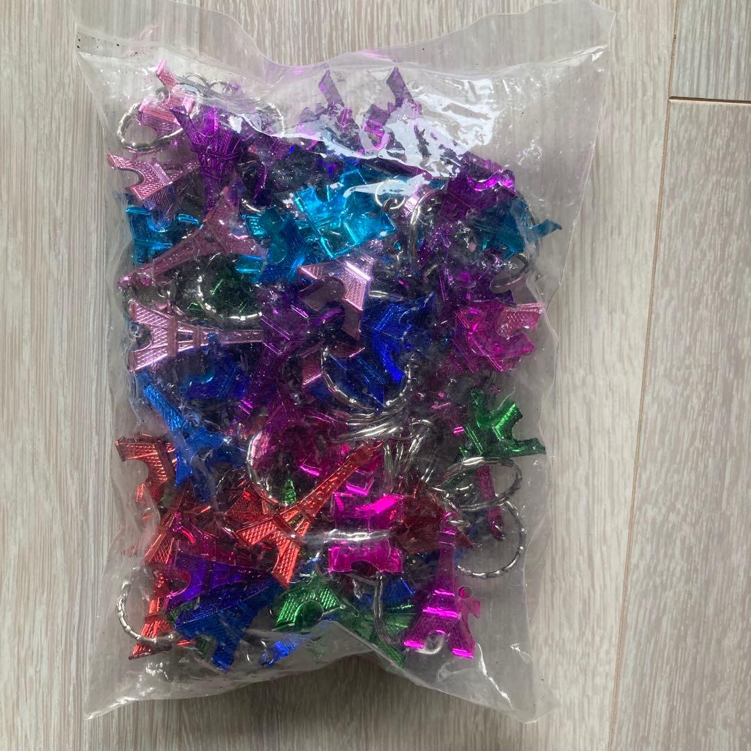 エッフェル塔キーホルダー カラフル 50個セット