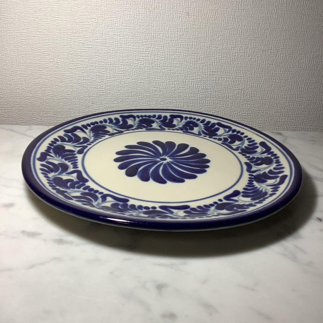 値下げ　メキシコ　プエブラのタラベラ焼　飾り皿