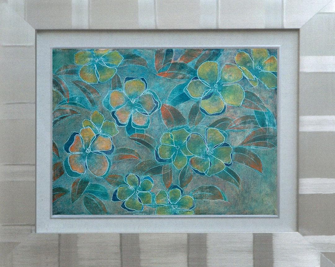 油絵 菅家令子 絵 絵画 インテリア 額付(銀) 油絵 F4-091716 花