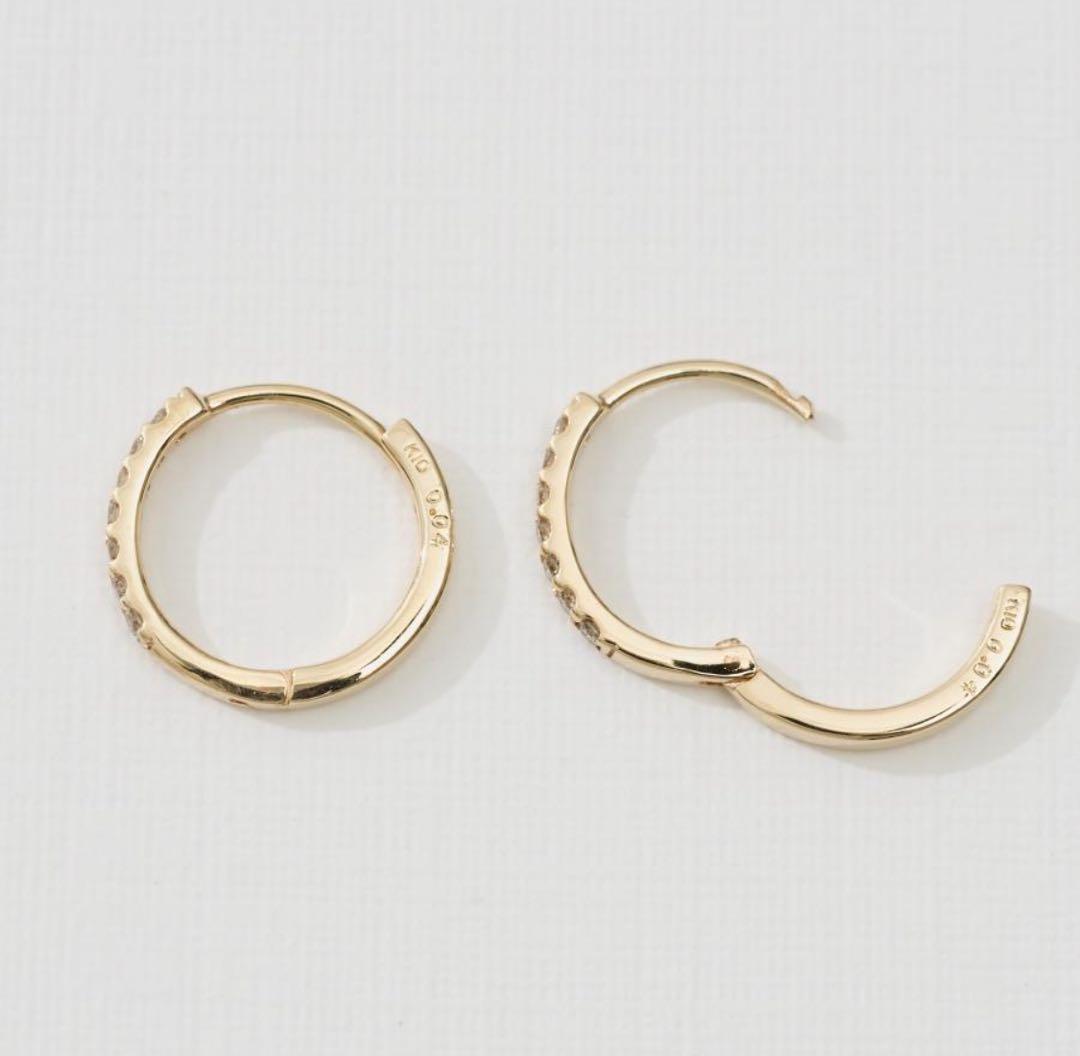 【新品未使用】L&Co.☆ダイヤモンドフープピアス☆K10