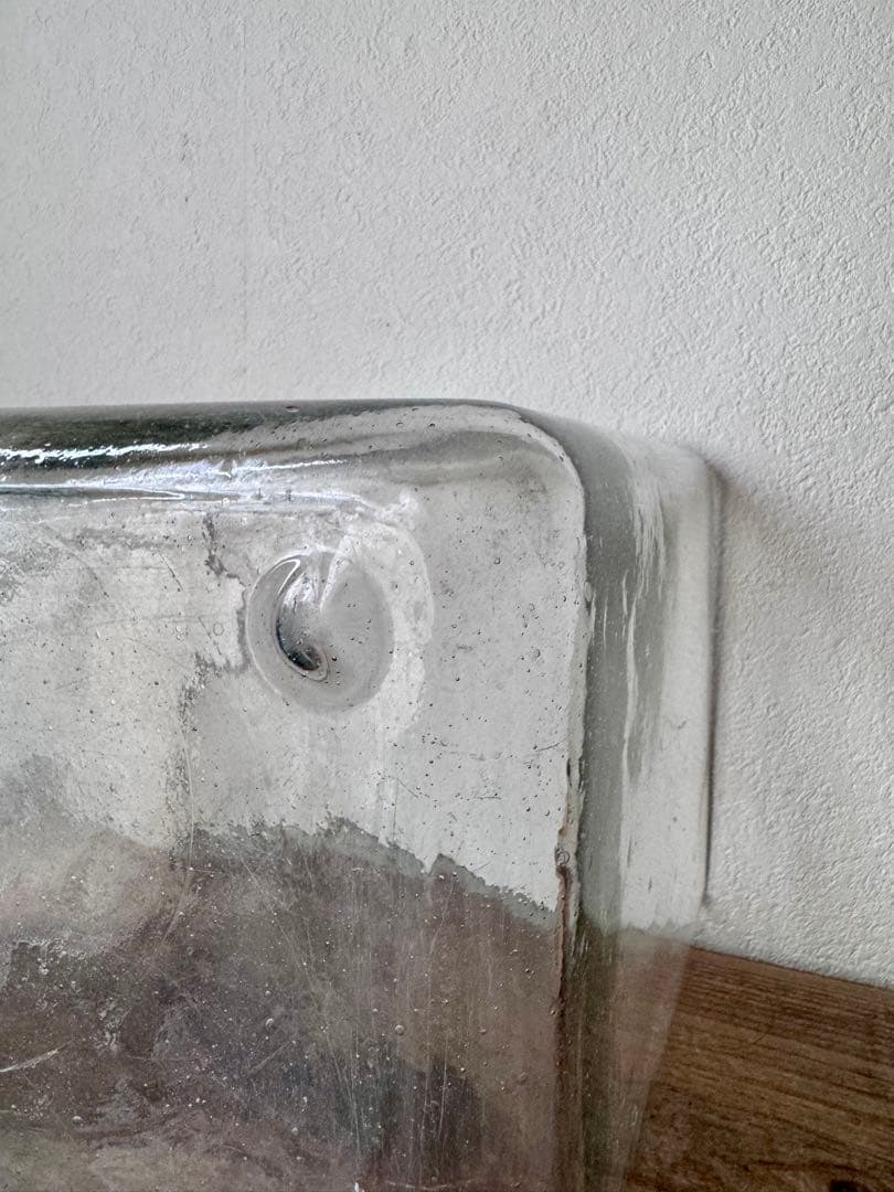 水槽　ガラス　気泡ガラス　昭和初期　ガラス　花器　テラリウム