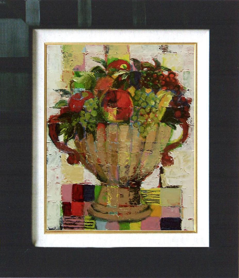 油絵 菅家令子 絵 絵画 インテリア uF6-113002 静物 果物