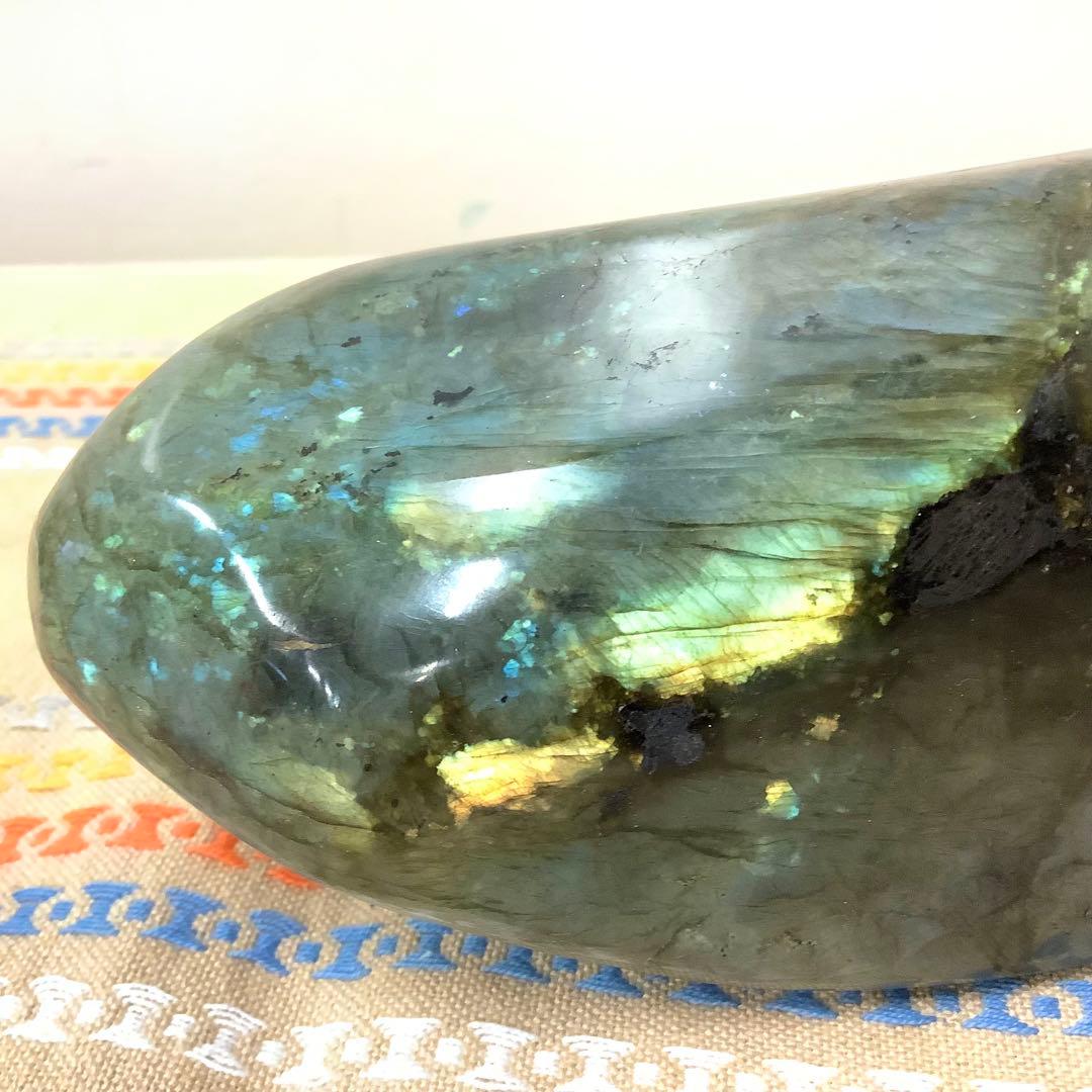 【前世の記憶、魂の学び】特大サイズ！天然石 ラブラドライト 原石置き物