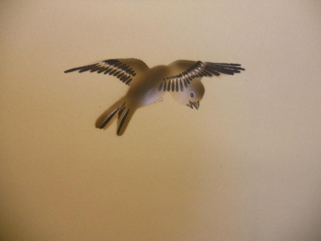 掛け軸 永縄雅光 菜の花に雲雀 絹本 希少 軸装 茶道具 掛軸 美品 です。