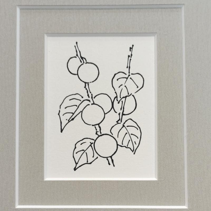 ☆坂本直行☆「白雲木」ペン画　インチサイズ