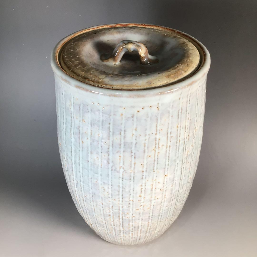 Ｎ９９５　水指　『萩焼』『天龍窯　服部要萩造』『一重口水指』　共箱　茶道具