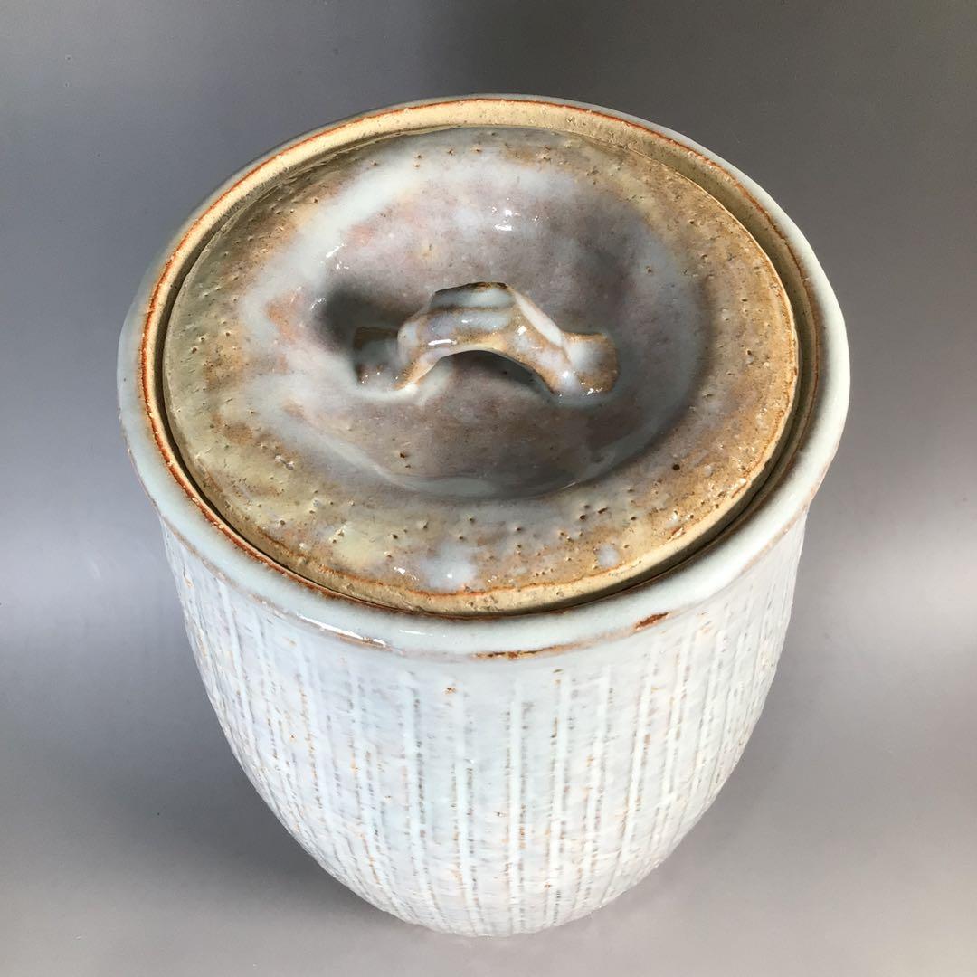 Ｎ９９５　水指　『萩焼』『天龍窯　服部要萩造』『一重口水指』　共箱　茶道具