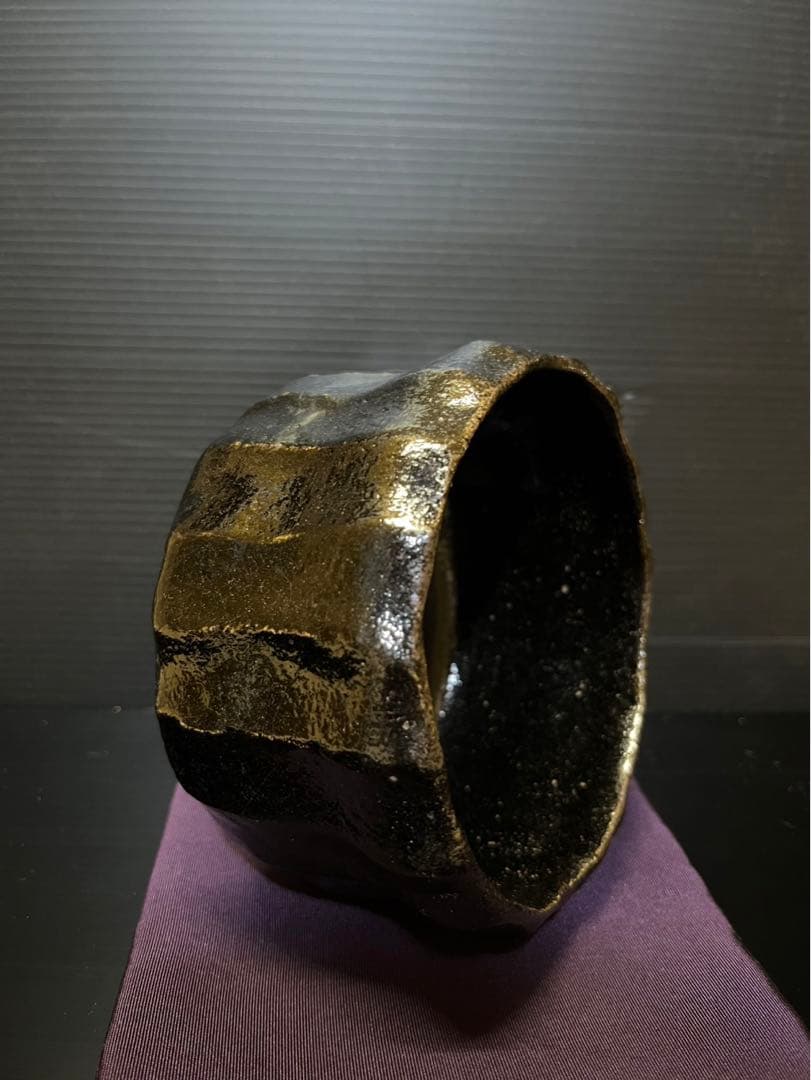 吉倉虚白（休祥庵）手造　黒茶碗