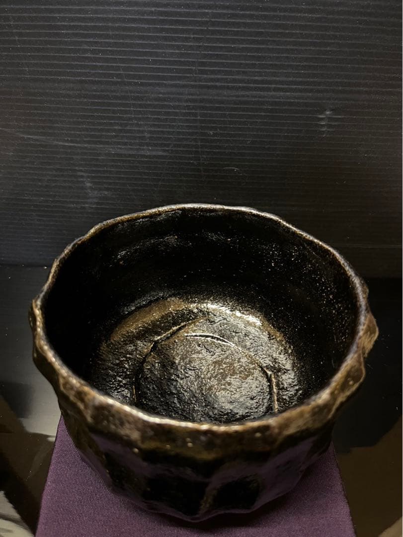 吉倉虚白（休祥庵）手造　黒茶碗
