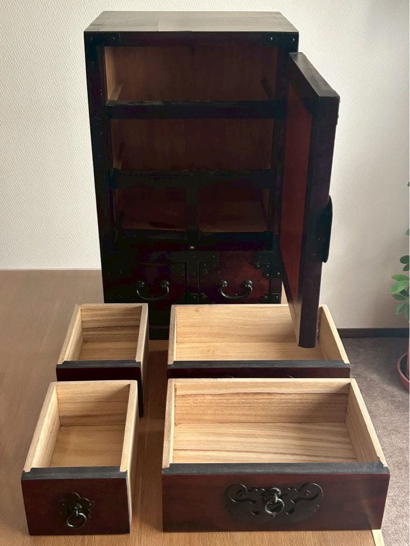 【希少】仙台箪笥、小箪笥・扉箪笥（金具装飾）