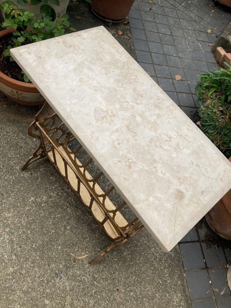 大理石天板　サイドテーブル　高級家具