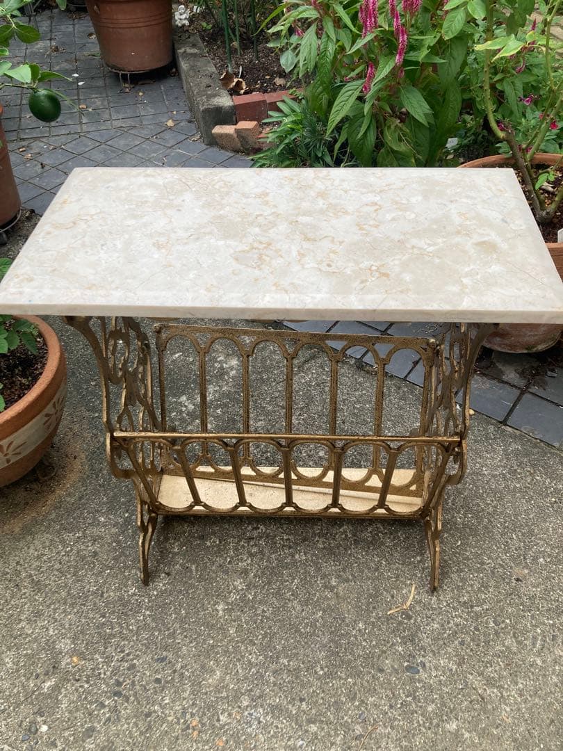 大理石天板　サイドテーブル　高級家具