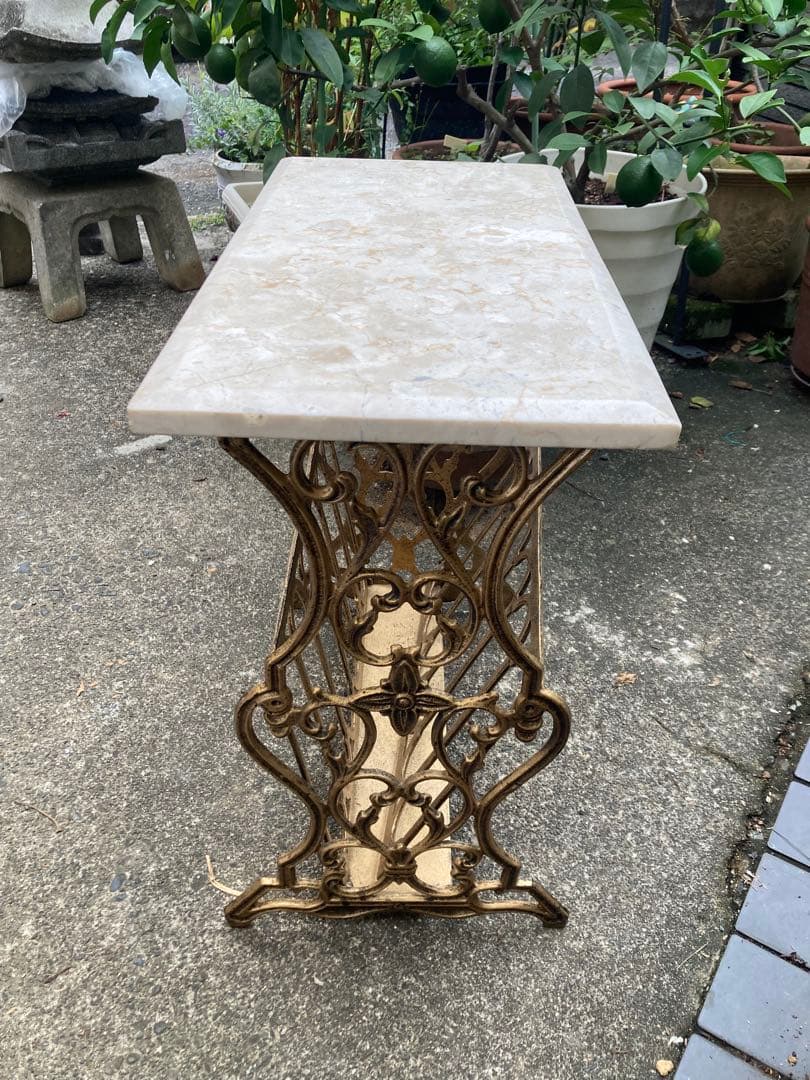 大理石天板　サイドテーブル　高級家具