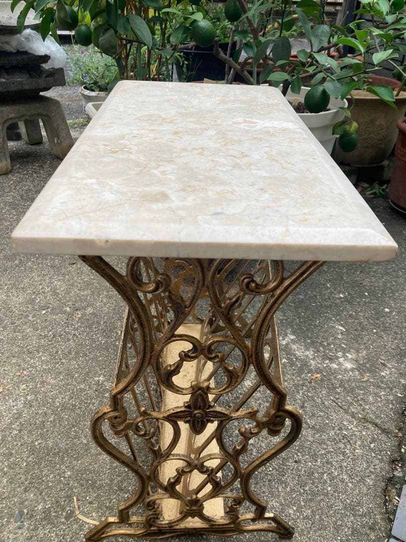 大理石天板　サイドテーブル　高級家具