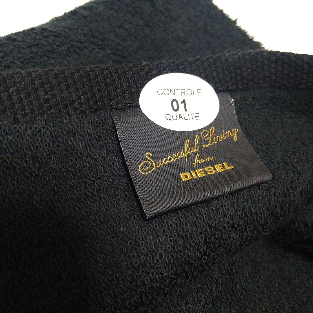 新品　DIESEL　２枚セットスタッズ付き黒バスタオル 　ハンドタオル大