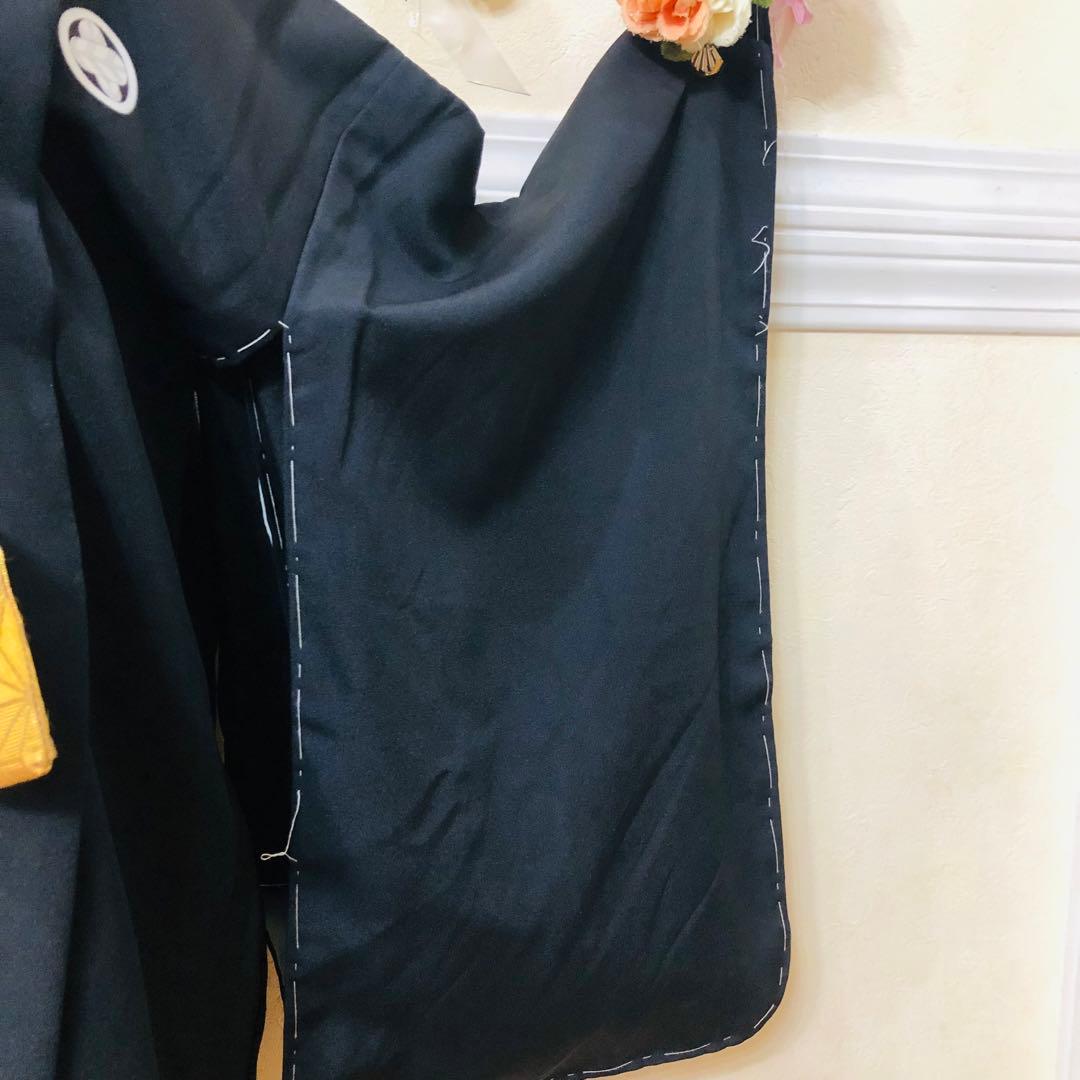 美品‼️七五三 五歳‼️黒地 紋付格上‼️金蘭袴‼️完全フルセット‼️ 家から揃え無 秀品