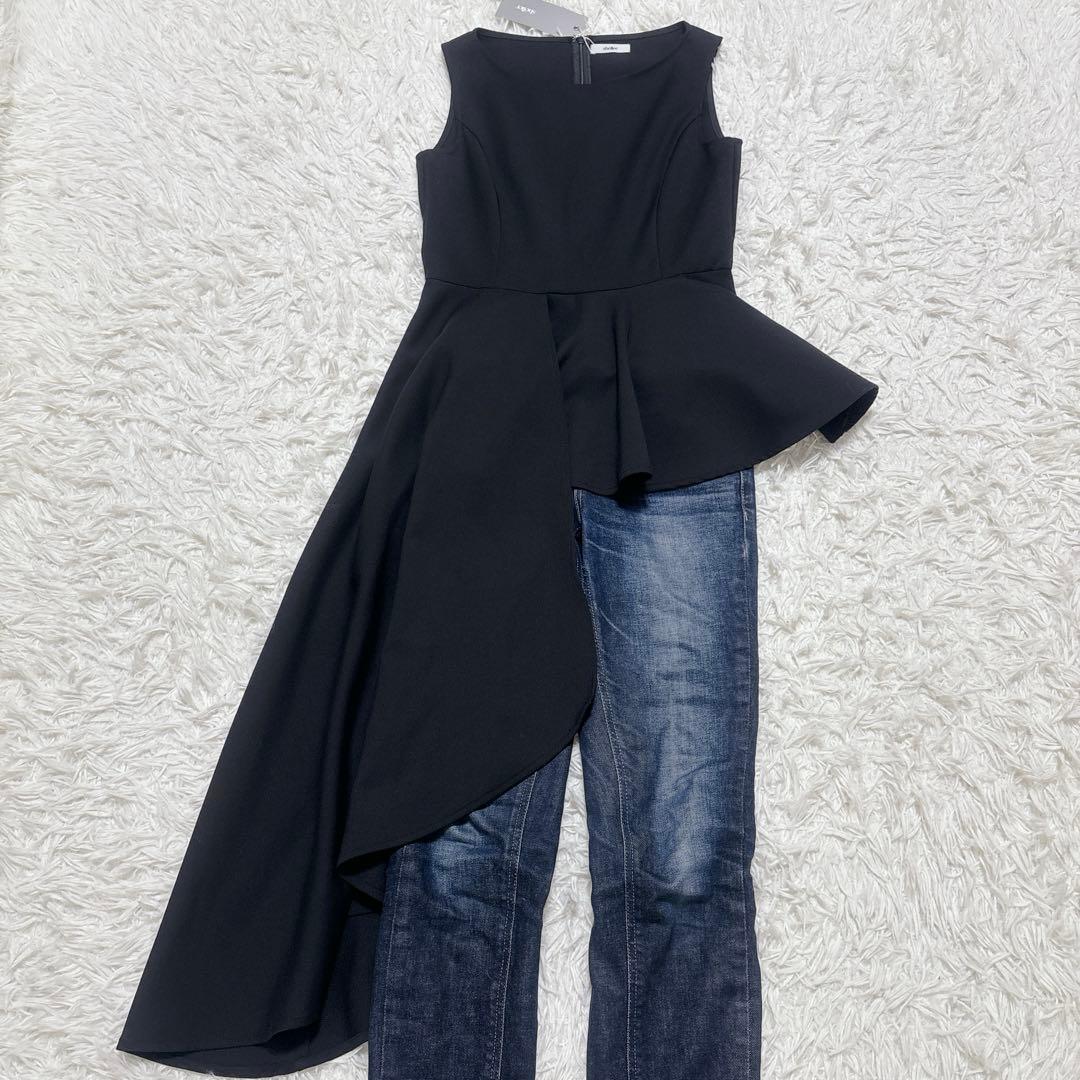 【新品未使用】sheller シェリエ　サイドテール ペプラムトップス　ブラック