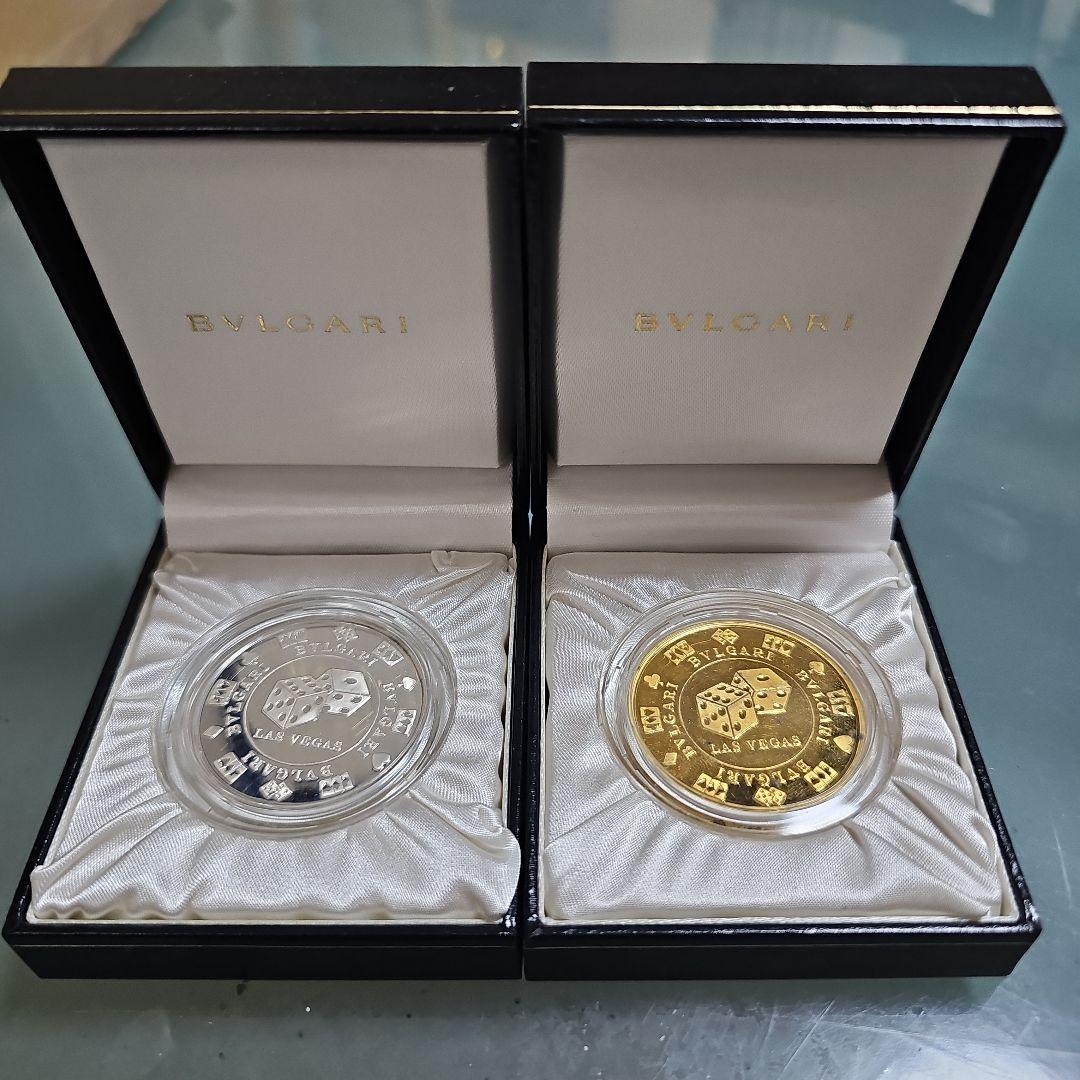 ラスベガスBVLGARI限定 サイコロデザイン金貨・銀貨2枚セット　シルバー高騰