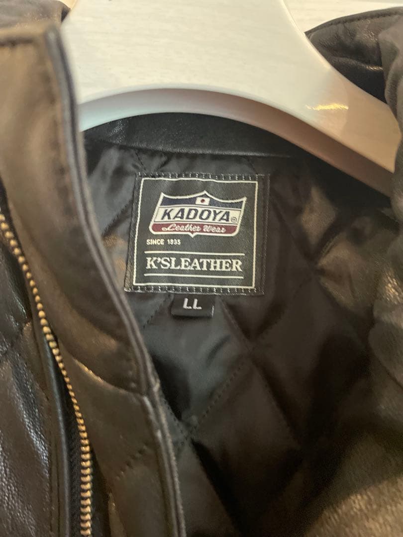 KADOYA K'S LEATHER ブラック レザーライダースジャケット LL