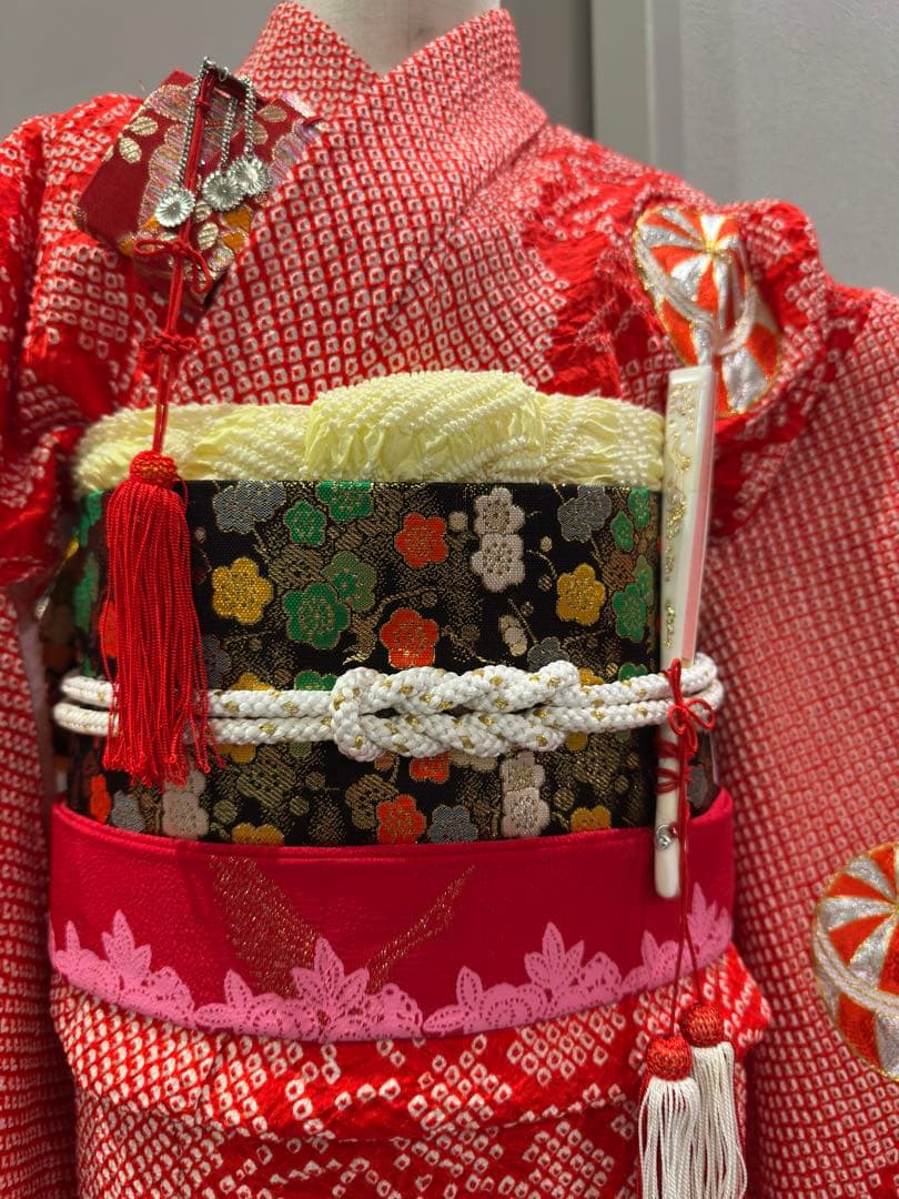 高級　豪華総絞り　鹿子絞り　七五三　着物　フルセット