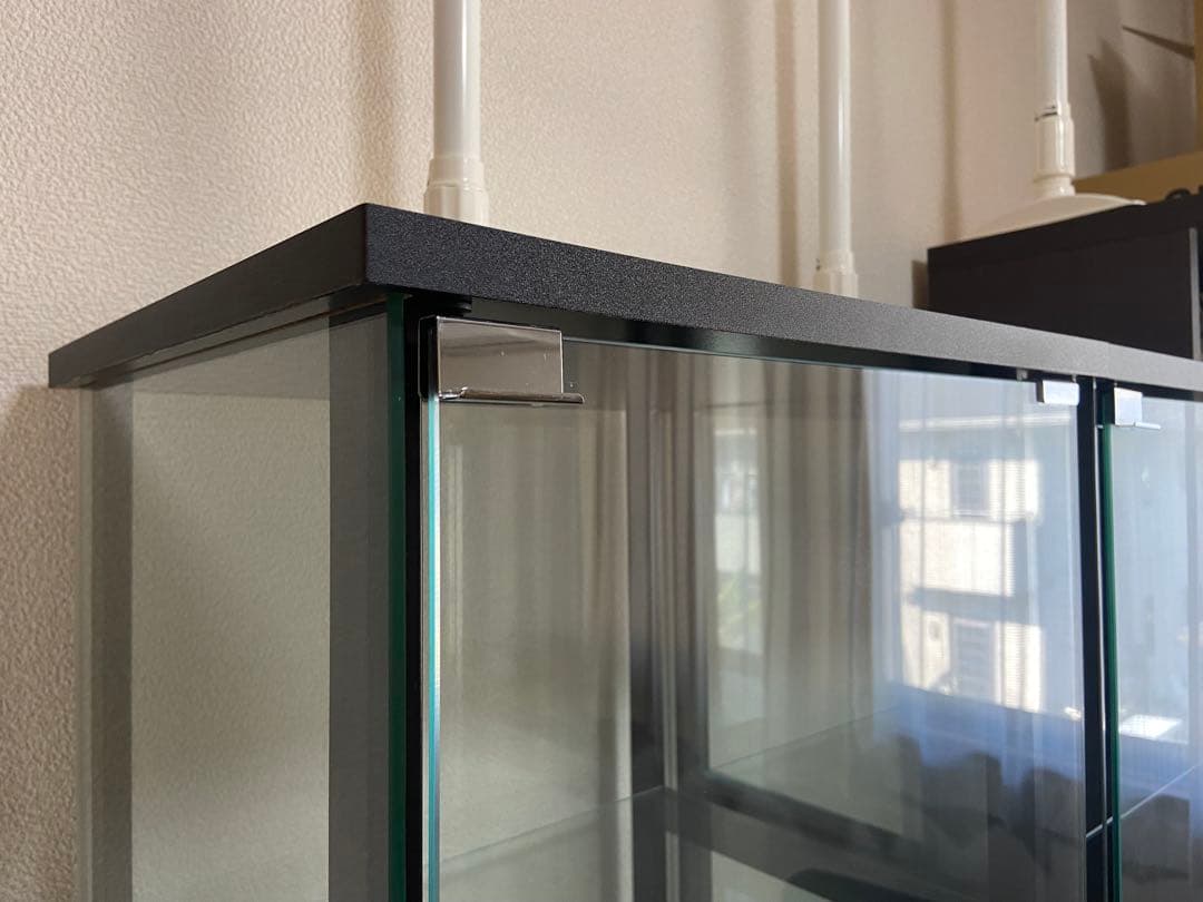 送料込み コレクションケース 5段 ブラック 強化ガラス 全面ガラス (1点)