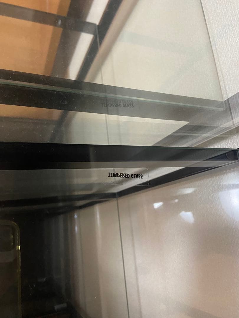 送料込み コレクションケース 5段 ブラック 強化ガラス 全面ガラス (1点)