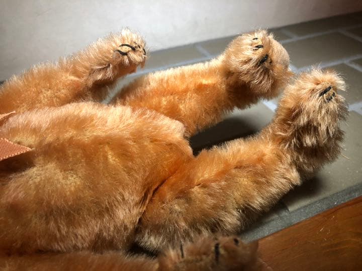 ブランク ボタン、シュタイフ 社アンティークテディベア、アプリコット モヘア