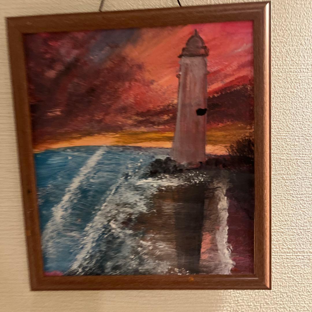 灯台の油彩画27✖️25