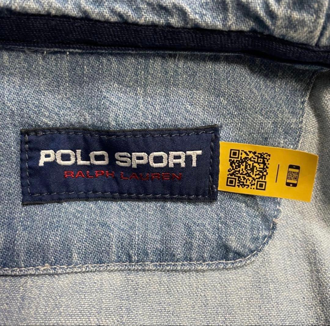 【希少入手困難】ポロスポーツ　刺繍ロゴ入　デニムアノラックジャケット　XL