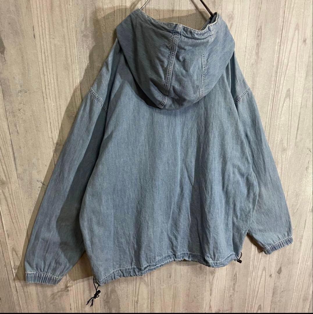 【希少入手困難】ポロスポーツ　刺繍ロゴ入　デニムアノラックジャケット　XL