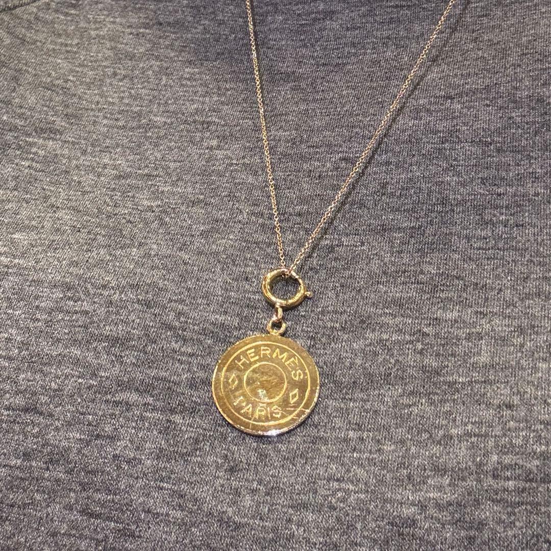 【エルメスhermes 】セリエペンダントトップ　ゴールドヴィンテージ