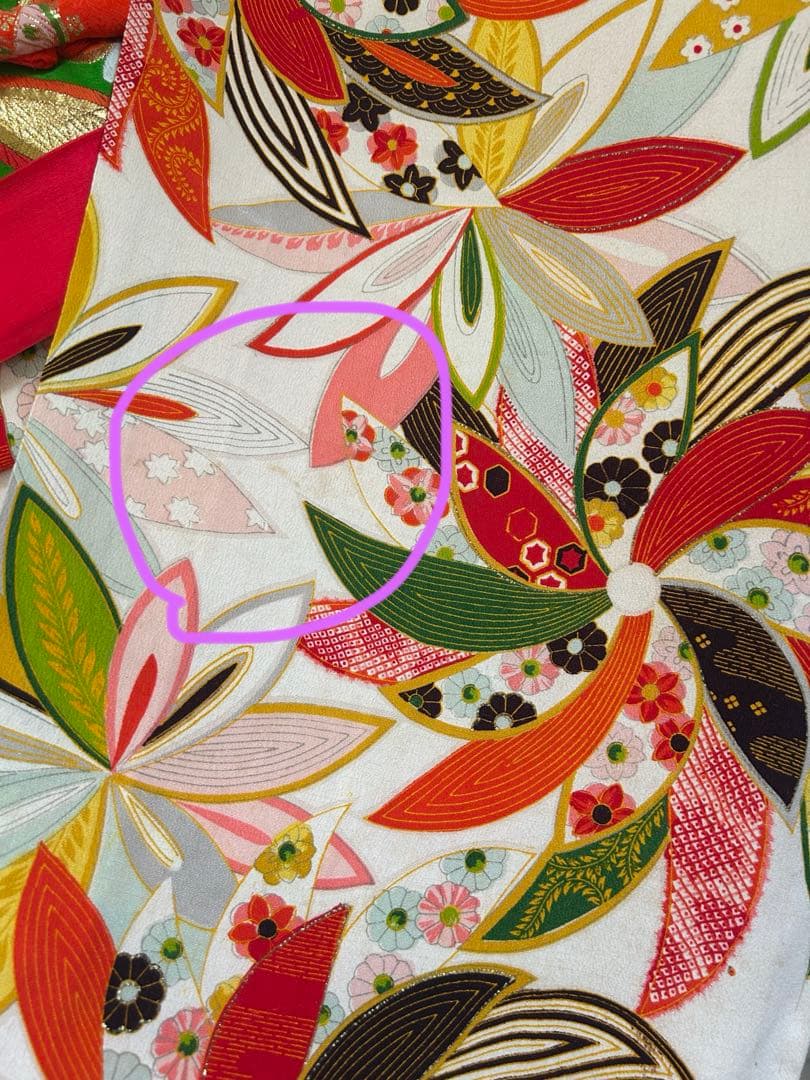 七五三十三詣り　身丈150cm アンティーク正絹着物、帯、帯揚げ、帯締め、しごき