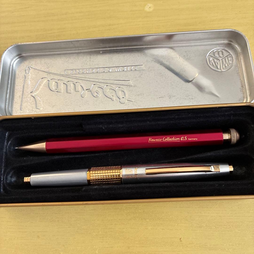 カヴェコスペシャルシャーペン赤0.5➕ 伝説のケリー白金シャーペン0.5