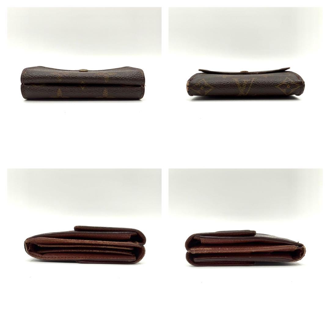 LOUIS VUITTON 三つ折り財布 ブラウン　モノグラム　ダブルホック