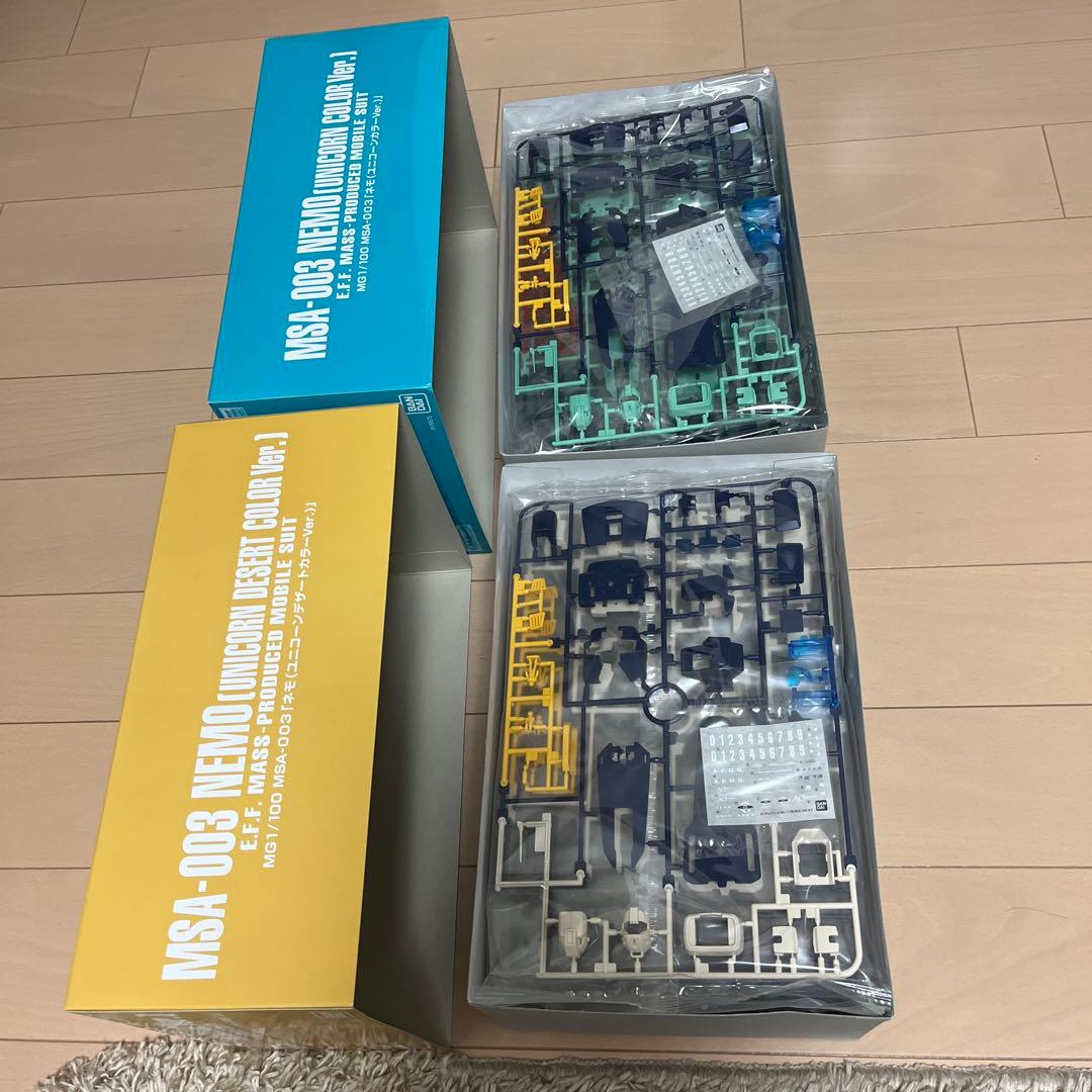 プレバン限定　MGネモ　ユニコーンカラー　と　ユニコーンデザートカラー　のセット