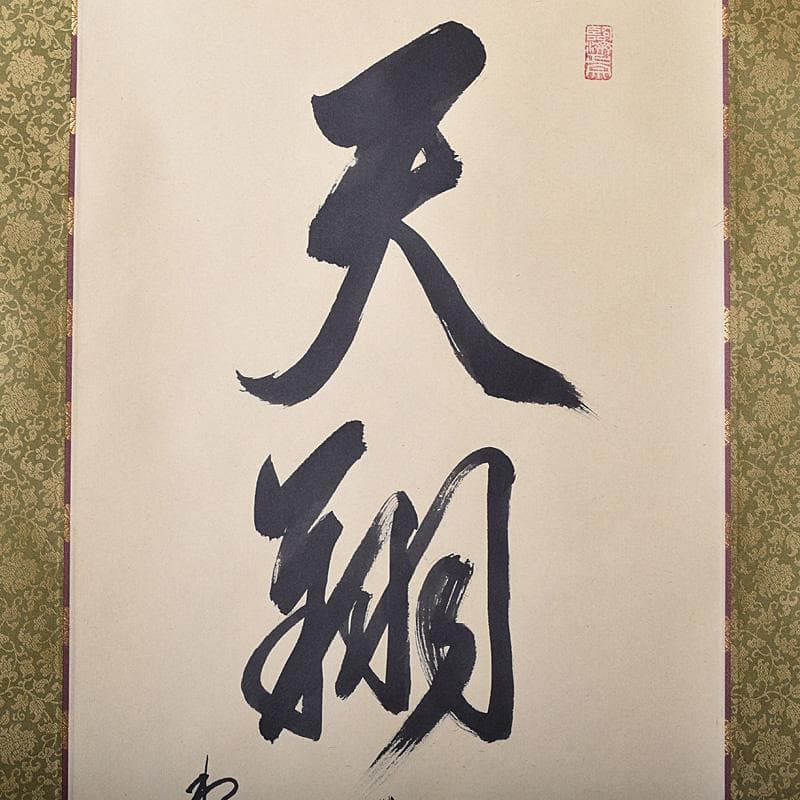 掛軸　和國大龍筆　一行書　天翔来福寿　共箱　C　7643G