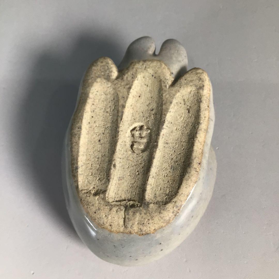 Ｎ２５１　香合　『膳所焼』『陽炎園造』『久田宗也　尋牛斎　箱書』『兎香合』　共箱