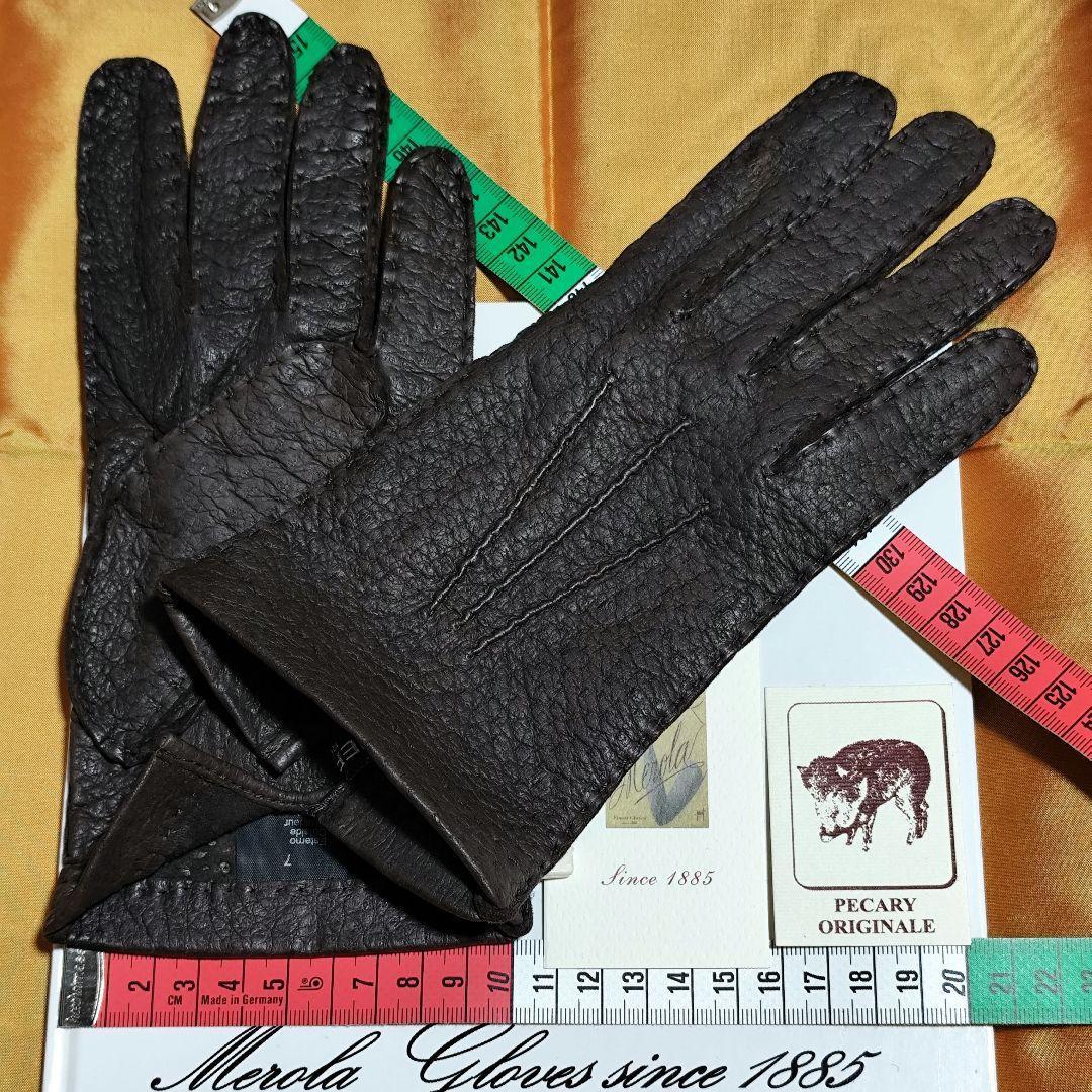 値下げ メローラ ペッカリー焦茶3ライニングなし グローブ 革手袋 MEROLA