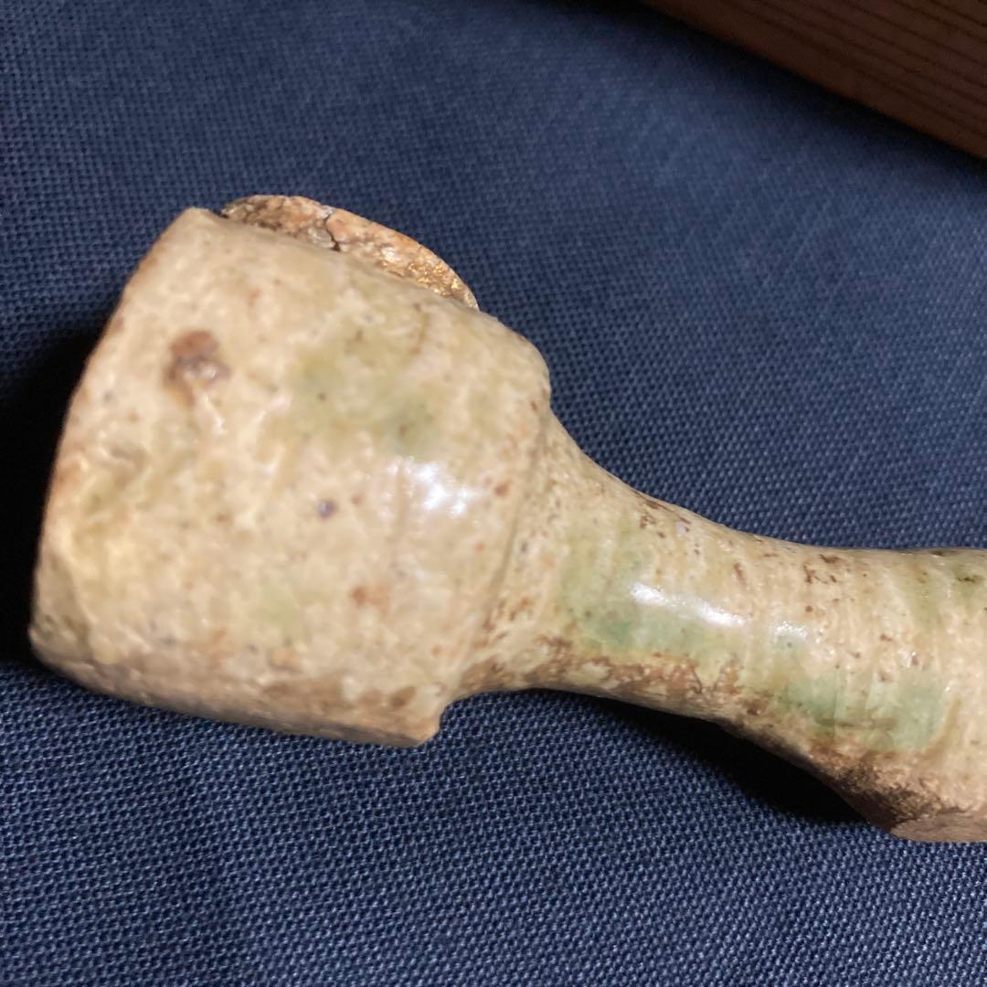 織部焼　煙管　陶器製 茶道具 木箱付き