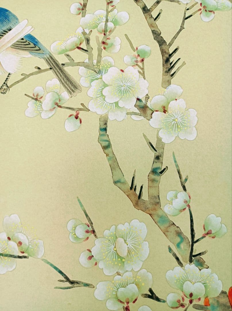 美品 軸 開運 縁起物 おもてなし 絵 幸福 花鳥 瑠璃 中国 風水 美術 骨董