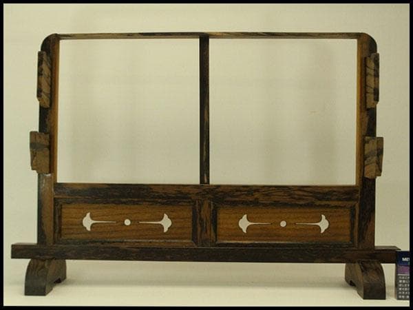 武具 日本刀 刀掛 黒柿 時代物(ZE651)