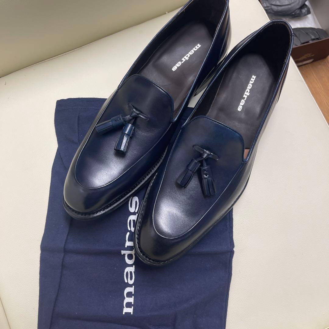 madraas ネイビー タッセル ドレスシューズ