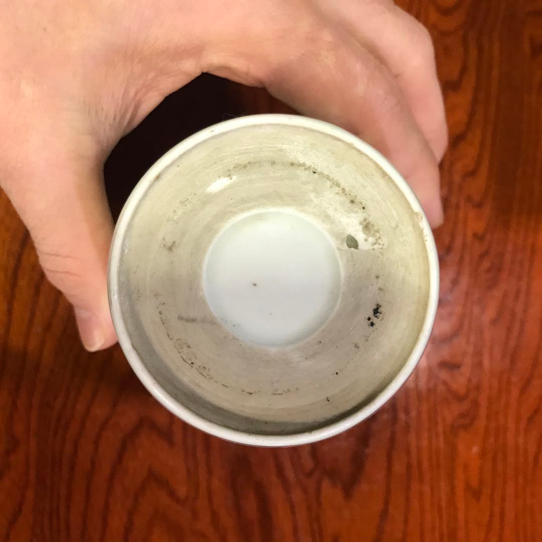 蕎麦猪口　古伊万里　染付　鍋島　鈴虫　昆虫文　大振り　くらわんか