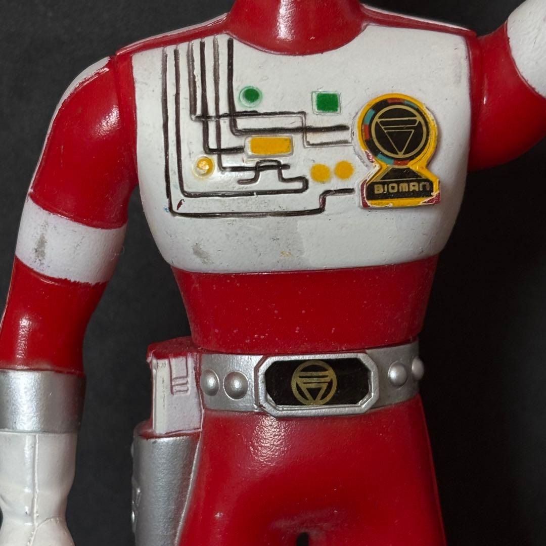 希少 バンダイ 超電子バイオマン バイオレッド 面取れソフビ