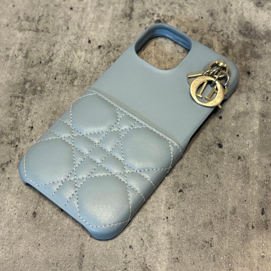 ディオール DIOR iPhone14 スマホケース ブルーグレー　正規品