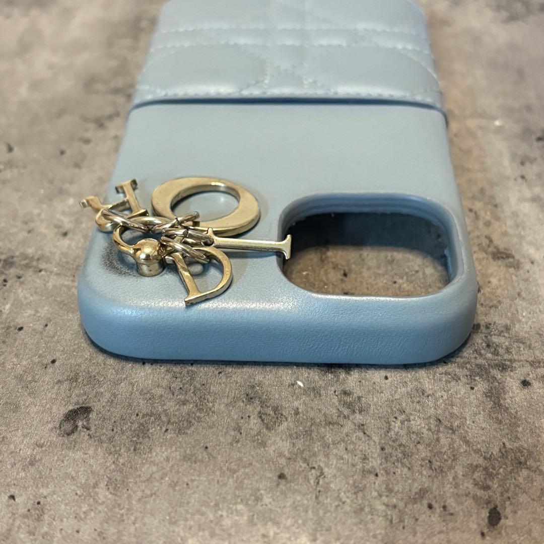 ディオール DIOR iPhone14 スマホケース ブルーグレー　正規品