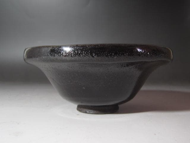 ☆　時代　天目茶碗　苔むしろ　表千家　十三代　即中斎の花押がございます☆y537