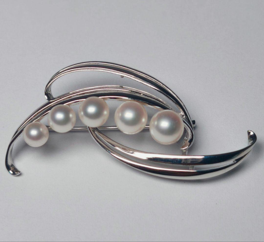 【美品 最高級】ミキモト ブローチ パール フォーマル 5珠 皇室御用達