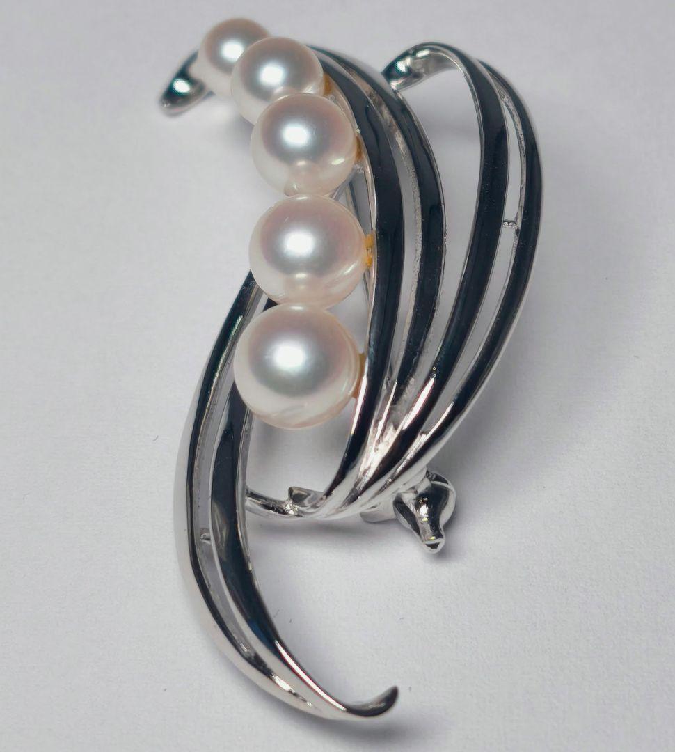 【美品 最高級】ミキモト ブローチ パール フォーマル 5珠 皇室御用達